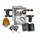 PROTECO KIT-ASTER NEW-3 szárnyaskapu mozgató szett 2m kapuszárnyig 230V - Q80A vezérlés, RF40 infra, 2db ANGIE távirányító, PRLPIOR villogó