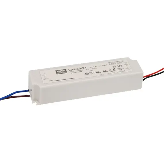 PULSAR LPV-60-15 15V 60W 4A IP67 LED tápegység fehér műanyag ház